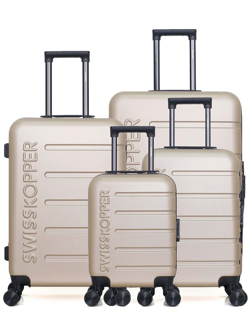 SWISS KOPPER  -  Lot de 4  -  Valise grand format, valise weekend, valise cabine, valise cabine XXS Beige - Kiabi