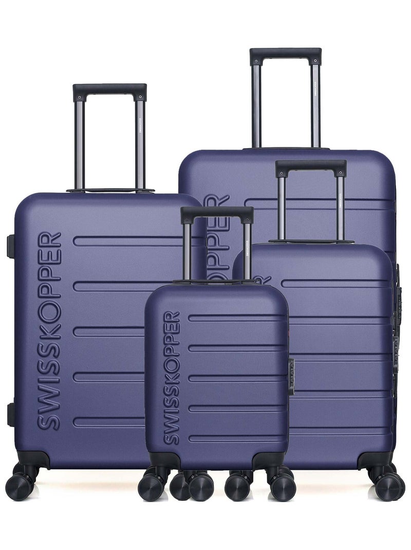 SWISS KOPPER  -  Lot de 4  -  Valise grand format, valise weekend, valise cabine, valise cabine XXS Bleu marine - Kiabi