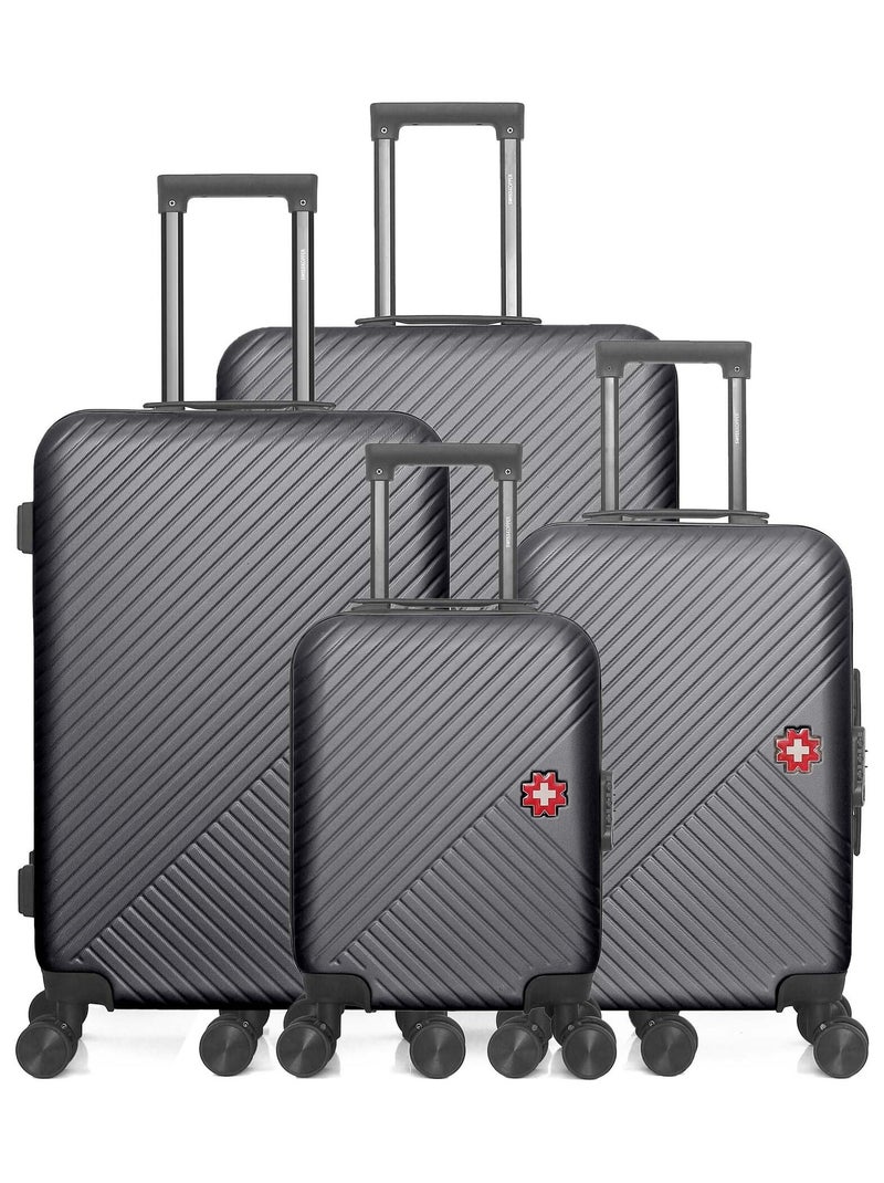SWISS KOPPER  -  Lot de 4  -  Valise grand format, valise weekend, valise cabine, valise cabine XXS Gris foncé - Kiabi