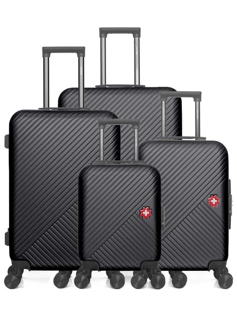 SWISS KOPPER  -  Lot de 4  -  Valise grand format, valise weekend, valise cabine, valise cabine XXS Noir - Kiabi