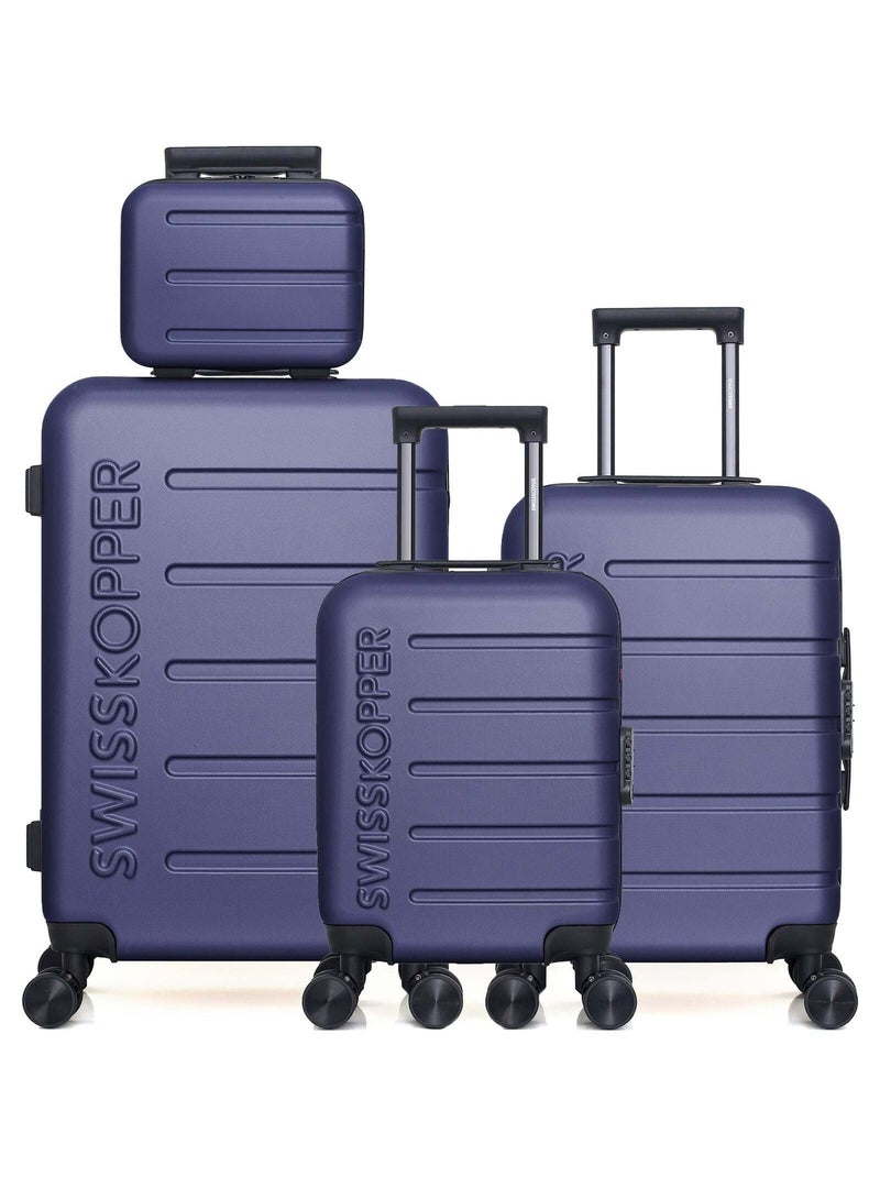 SWISS KOPPER  -  Lot de 4  -  Valise weekend, valise cabine, valise cabine XXS et vanity AIGLE Bleu marine - Kiabi