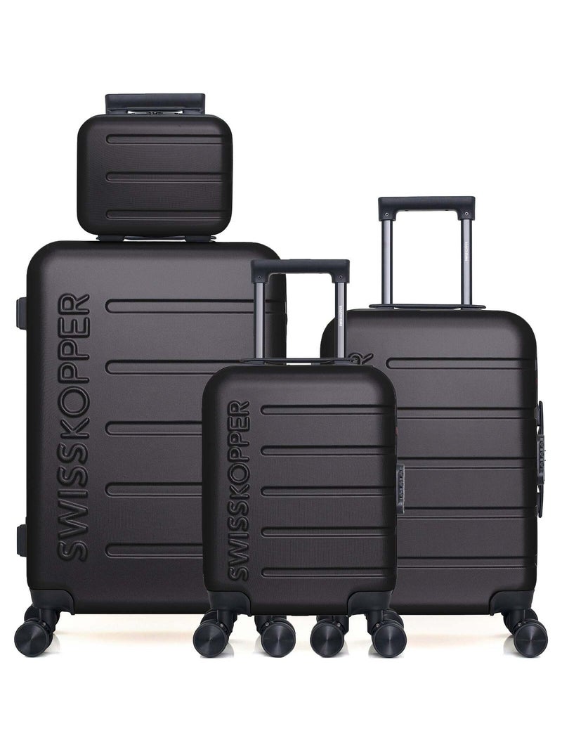 SWISS KOPPER  -  Lot de 4  -  Valise weekend, valise cabine, valise cabine XXS et vanity AIGLE Noir - Kiabi