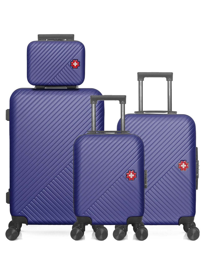 SWISS KOPPER  -  Lot de 4  -  Valise weekend, valise cabine, valise cabine XXS et vanity SPIEZ Bleu marine - Kiabi