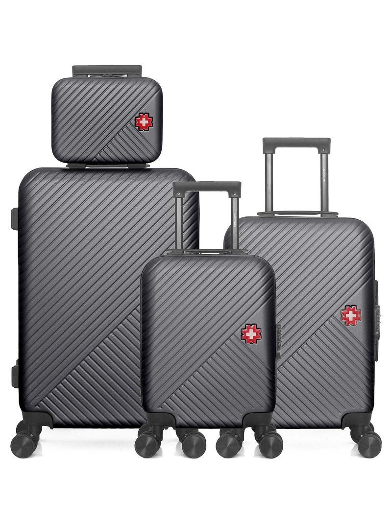 SWISS KOPPER  -  Lot de 4  -  Valise weekend, valise cabine, valise cabine XXS et vanity SPIEZ Gris foncé - Kiabi