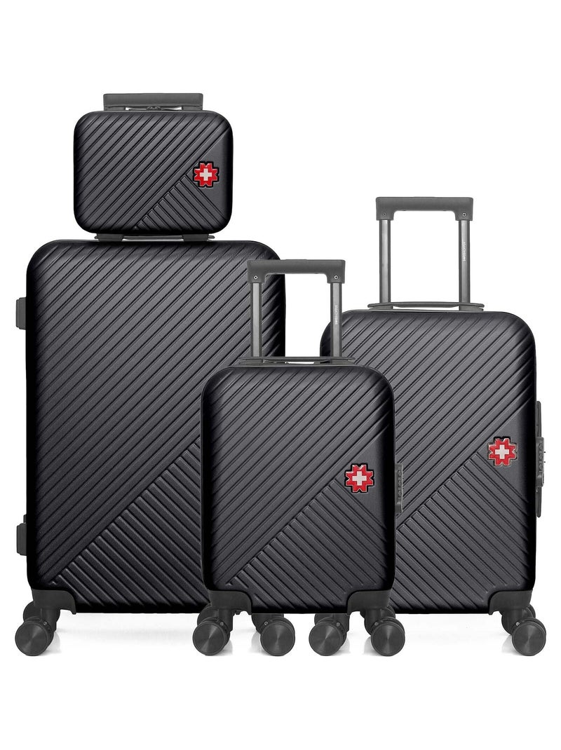 SWISS KOPPER  -  Lot de 4  -  Valise weekend, valise cabine, valise cabine XXS et vanity SPIEZ Noir - Kiabi