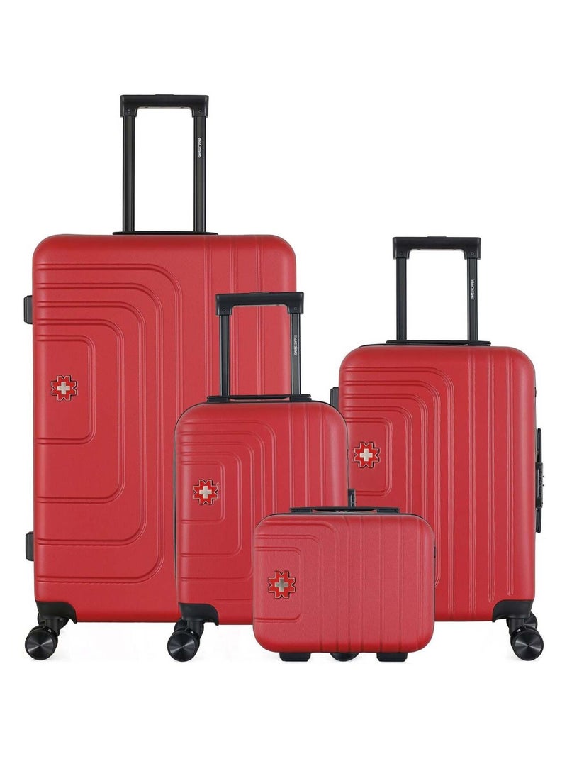 SWISS KOPPER - LOT DE 4 - Valises grand format, cabine, cabine XXS et vanity RUTI Bordeaux - Kiabi