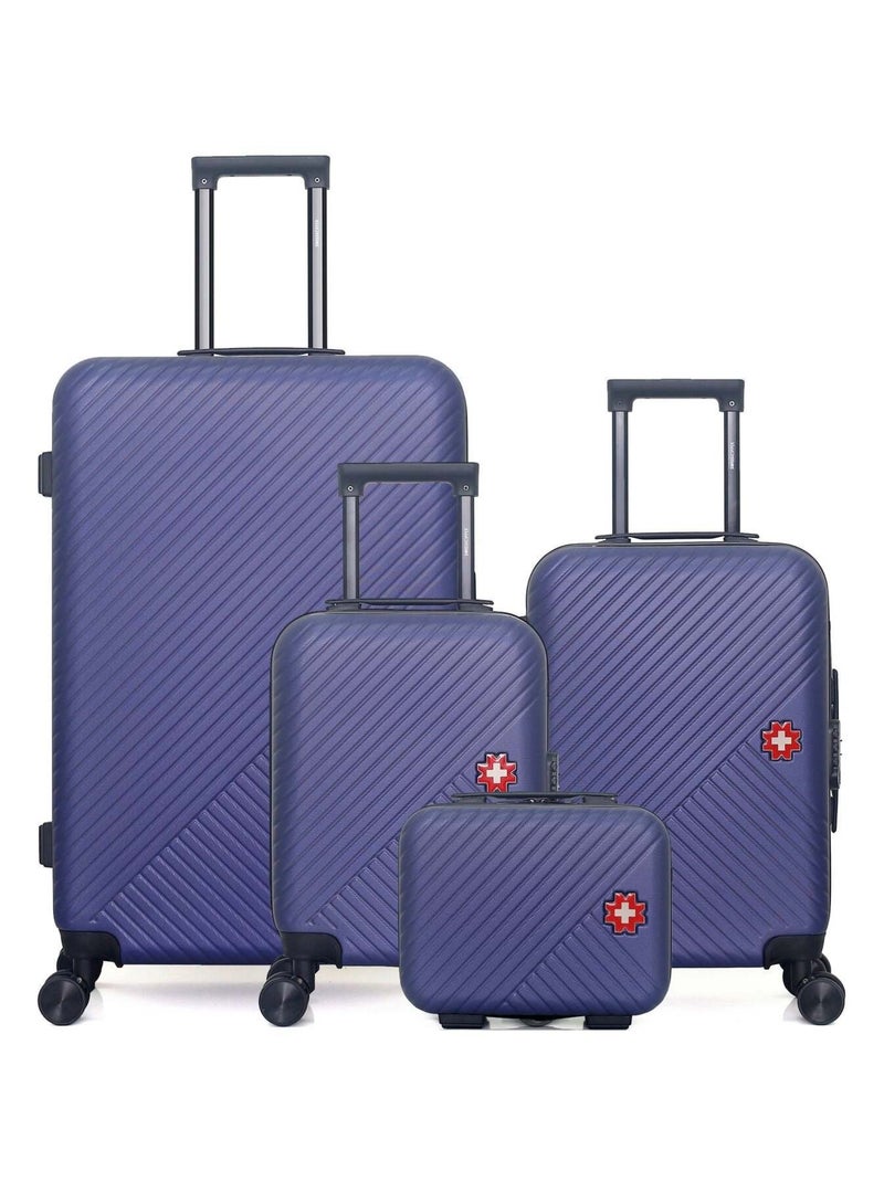 SWISS KOPPER - LOT DE 4 - Valises grand format, cabine, cabine XXS et vanity SPIEZ Bleu marine - Kiabi