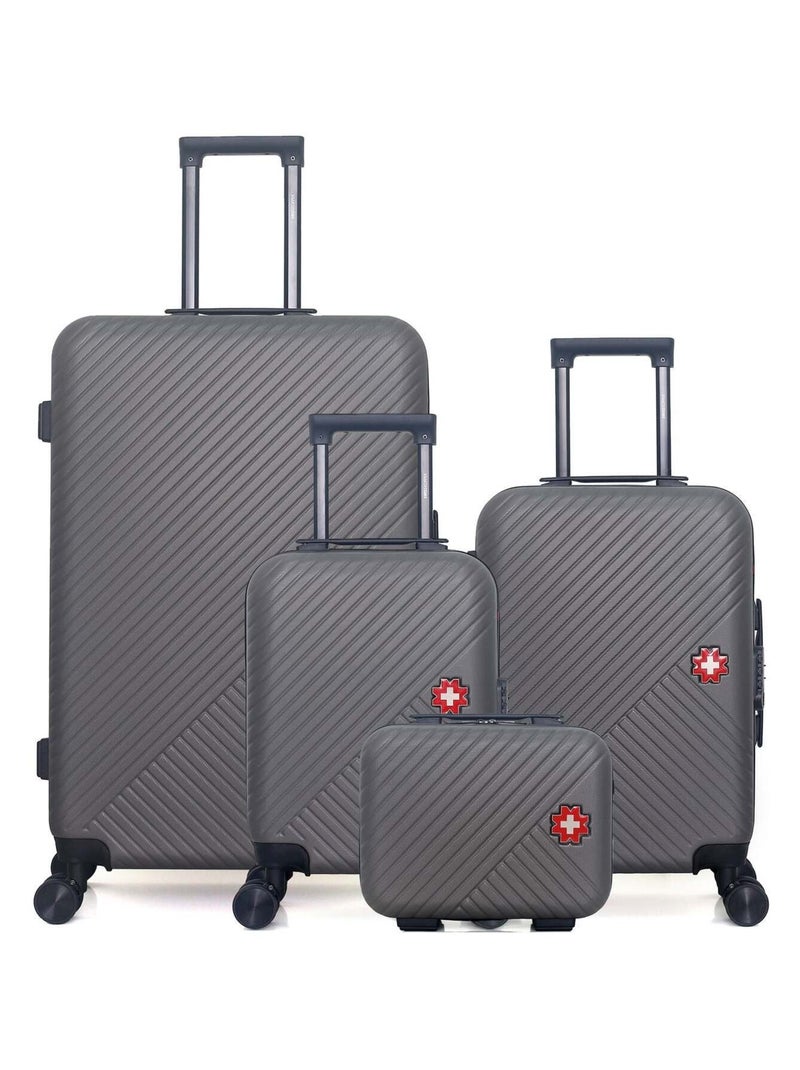 SWISS KOPPER - LOT DE 4 - Valises grand format, cabine, cabine XXS et vanity SPIEZ Gris foncé - Kiabi