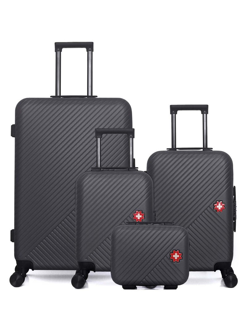 SWISS KOPPER - LOT DE 4 - Valises grand format, cabine, cabine XXS et vanity SPIEZ Noir - Kiabi