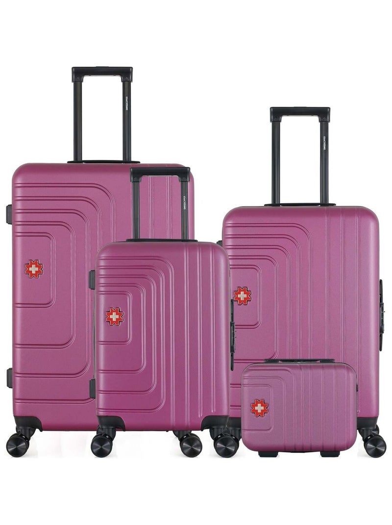 SWISS KOPPER - LOT DE 4 - Valises grand format, weekend, cabine et vanity RUTI Prune - Kiabi