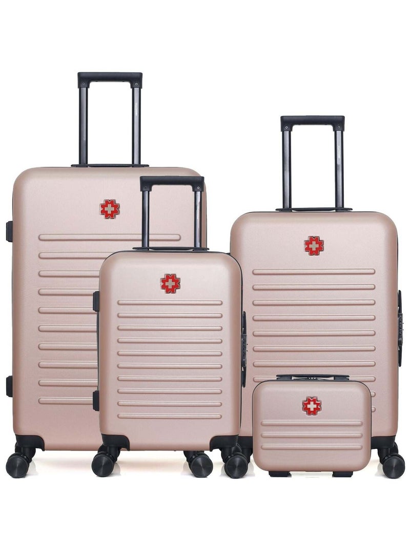 SWISS KOPPER - LOT DE 4 - Valises grand format, weekend, cabine et vanity WIL Rose clair - Kiabi