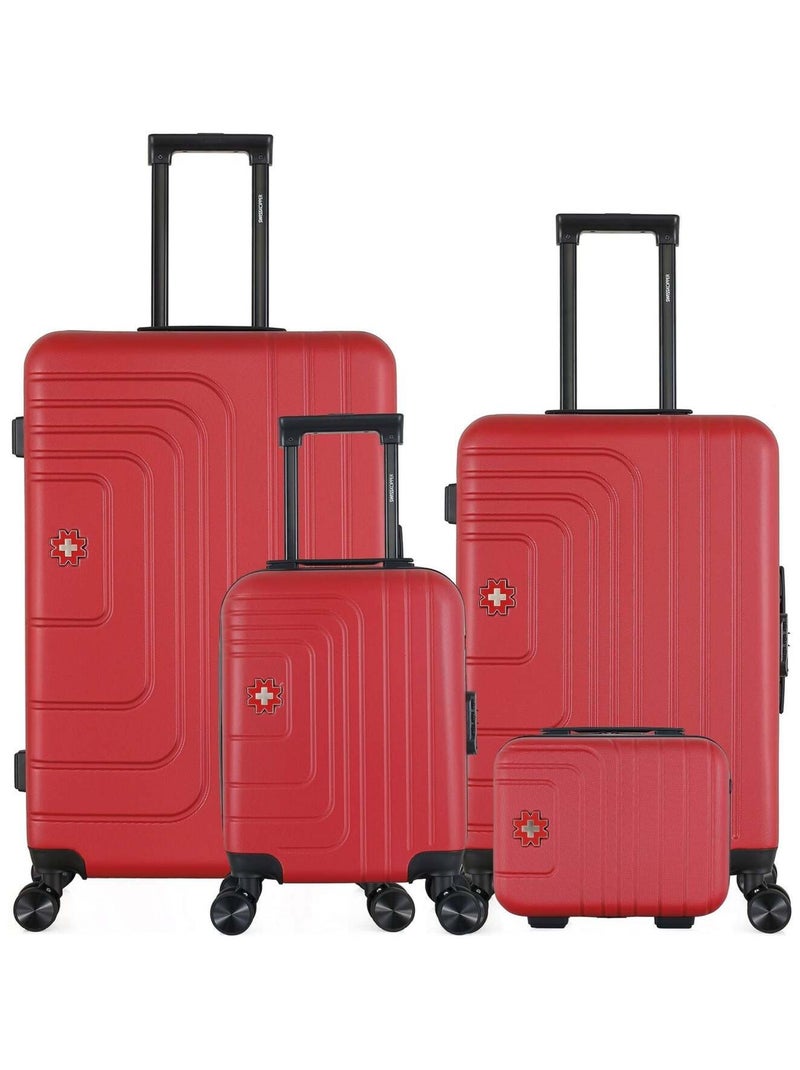 SWISS KOPPER - Lot de 4 - Valises grand format, weekend, cabine XXS et vanity RUTI Bordeaux - Kiabi