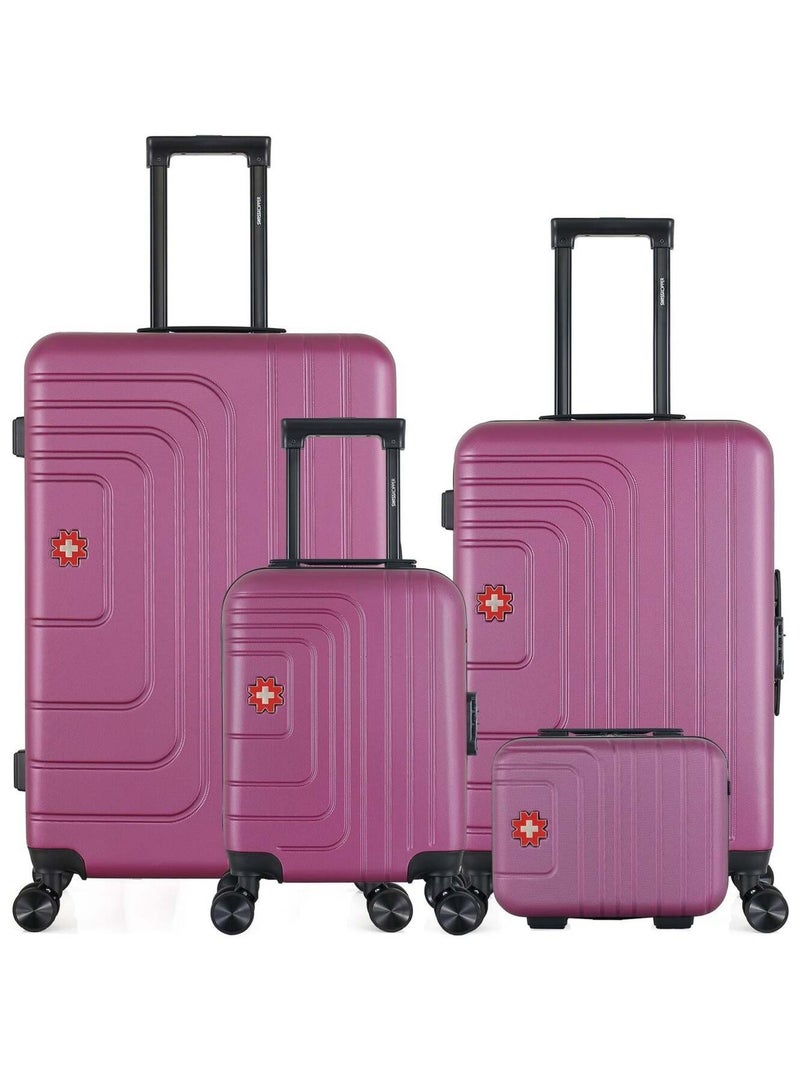 SWISS KOPPER - Lot de 4 - Valises grand format, weekend, cabine XXS et vanity RUTI Prune - Kiabi