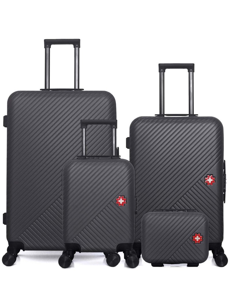 SWISS KOPPER - LOT DE 4 - Valises grand format, weekend, cabine XXS et vanity SPIEZ Noir - Kiabi