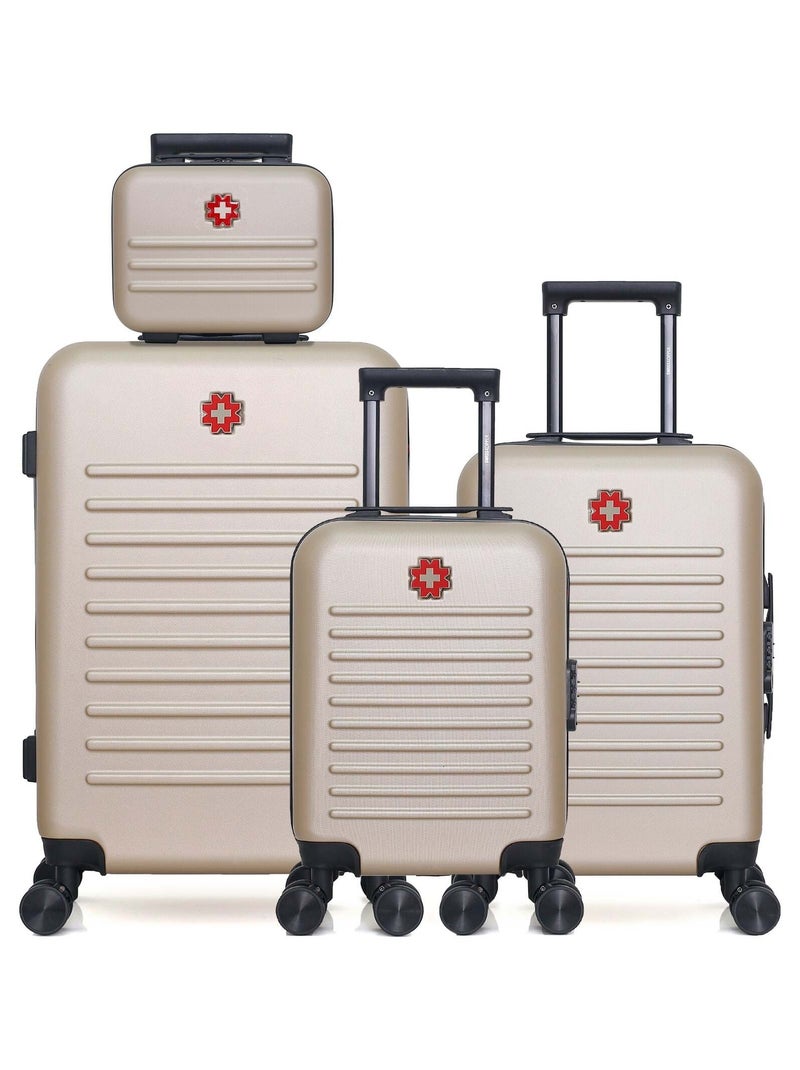 SWISS KOPPER - Lot de 4 - Valises weekend, cabine, cabine XXS et vanity WIL Beige - Kiabi