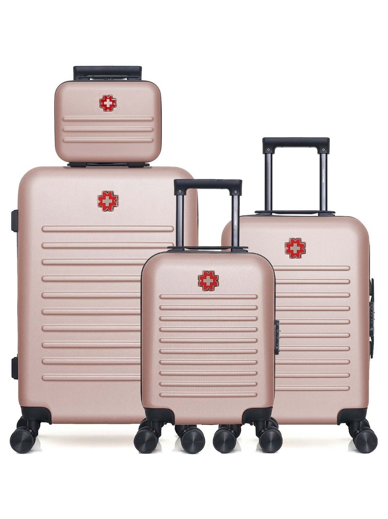 SWISS KOPPER - Lot de 4 - Valises weekend, cabine, cabine XXS et vanity WIL Rose clair - Kiabi