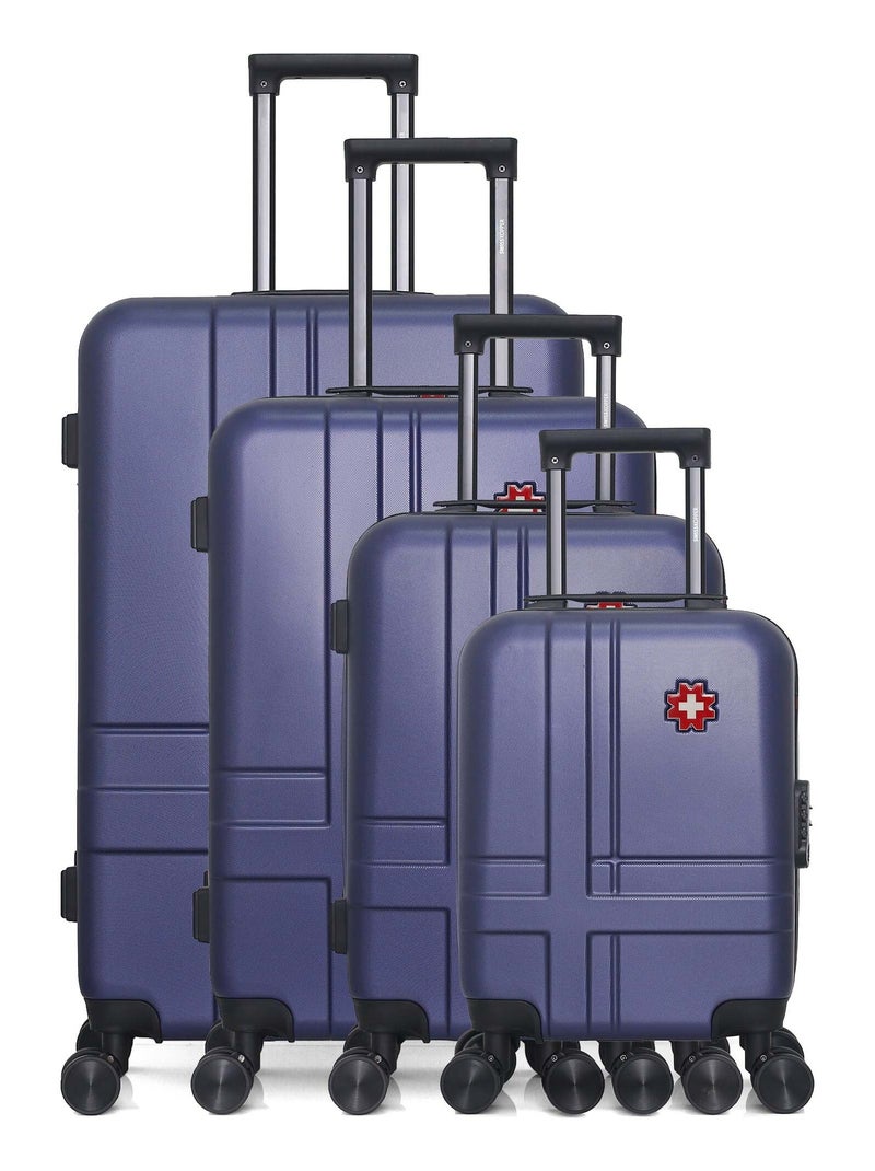 SWISS KOPPER - Set de 4 Valises USTER-M 75 cm 4 Roues Bleu marine - Kiabi