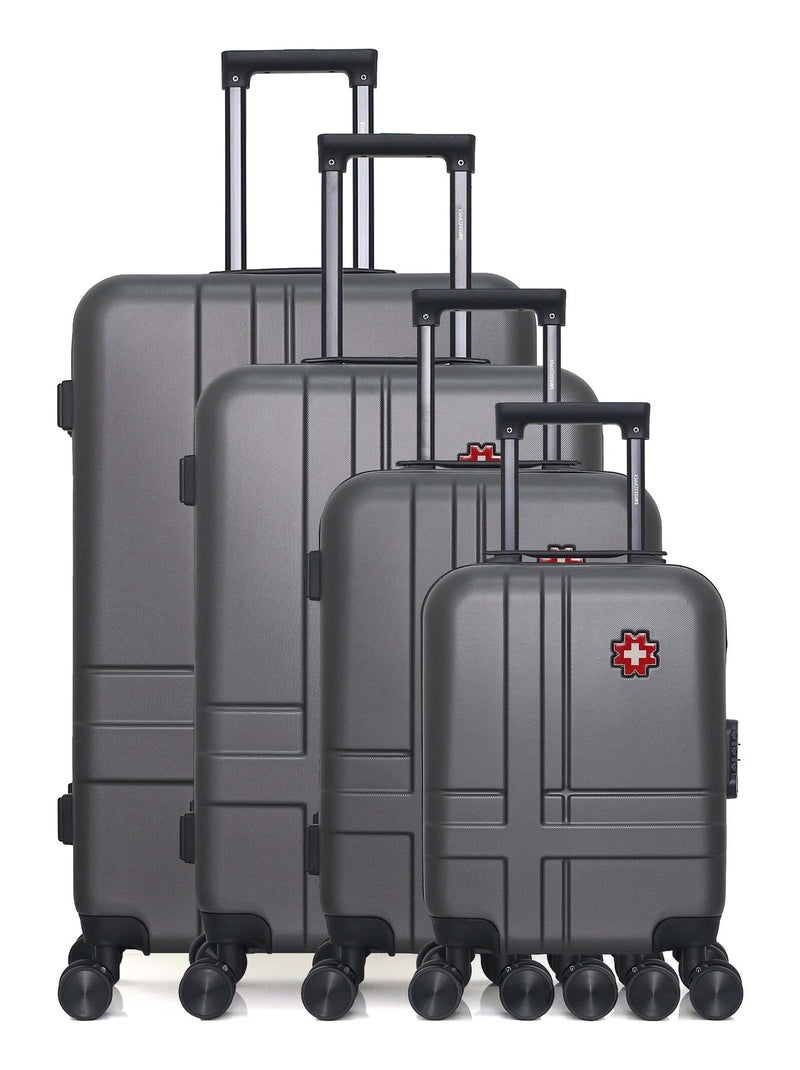 SWISS KOPPER - Set de 4 Valises USTER-M 75 cm 4 Roues Gris foncé - Kiabi
