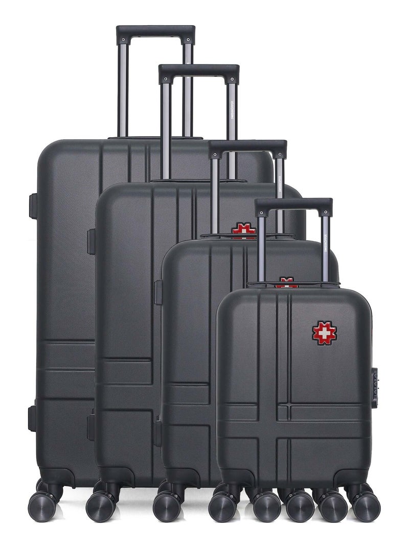SWISS KOPPER - Set de 4 Valises USTER-M 75 cm 4 Roues Noir - Kiabi