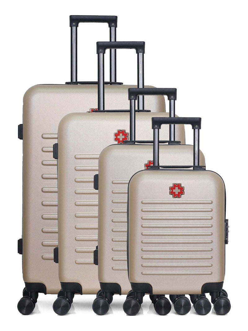 SWISS KOPPER - Set de 4 Valises WIL-M 75 cm 4 Roues Beige - Kiabi
