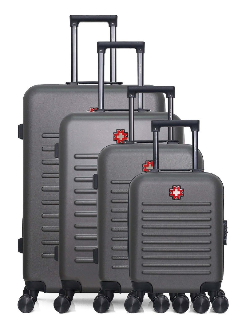 SWISS KOPPER - Set de 4 Valises WIL-M 75 cm 4 Roues Gris foncé - Kiabi