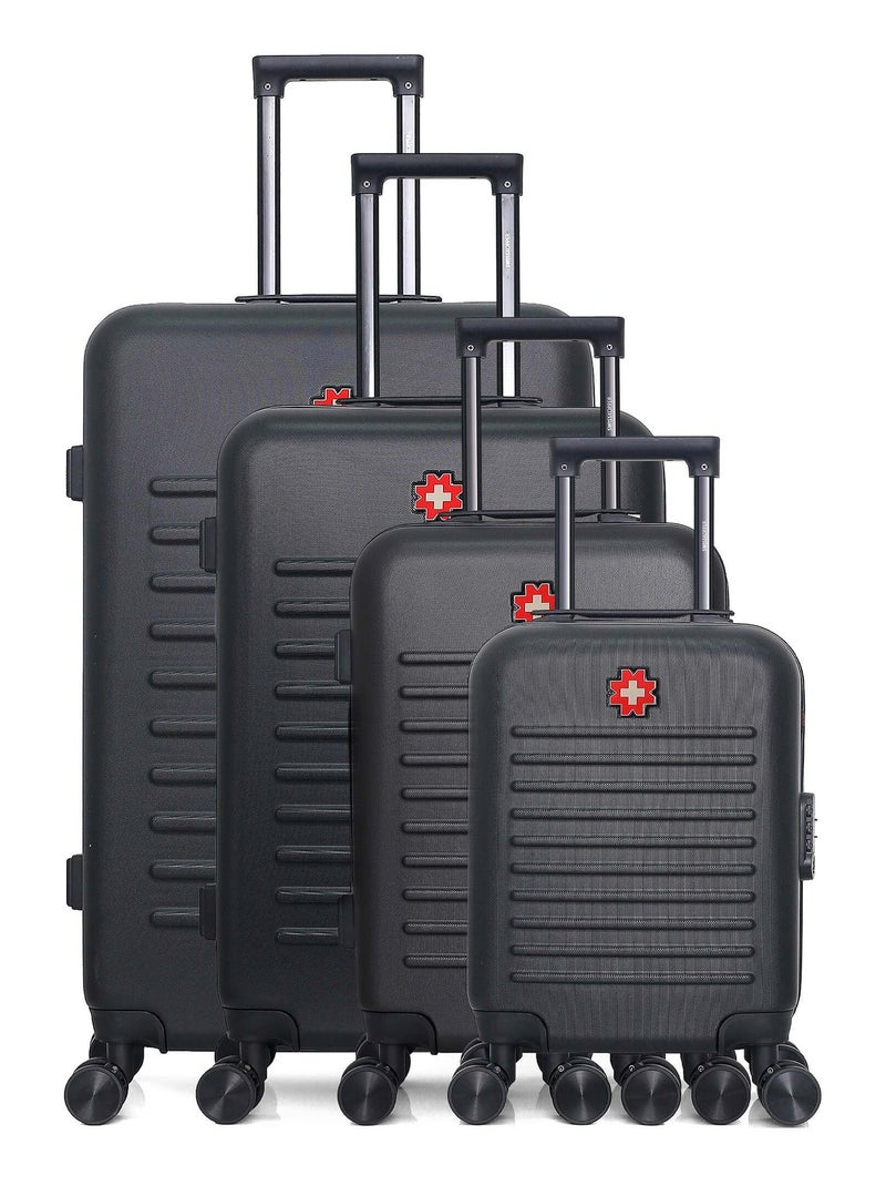 SWISS KOPPER - Set de 4 Valises WIL-M 75 cm 4 Roues Noir - Kiabi