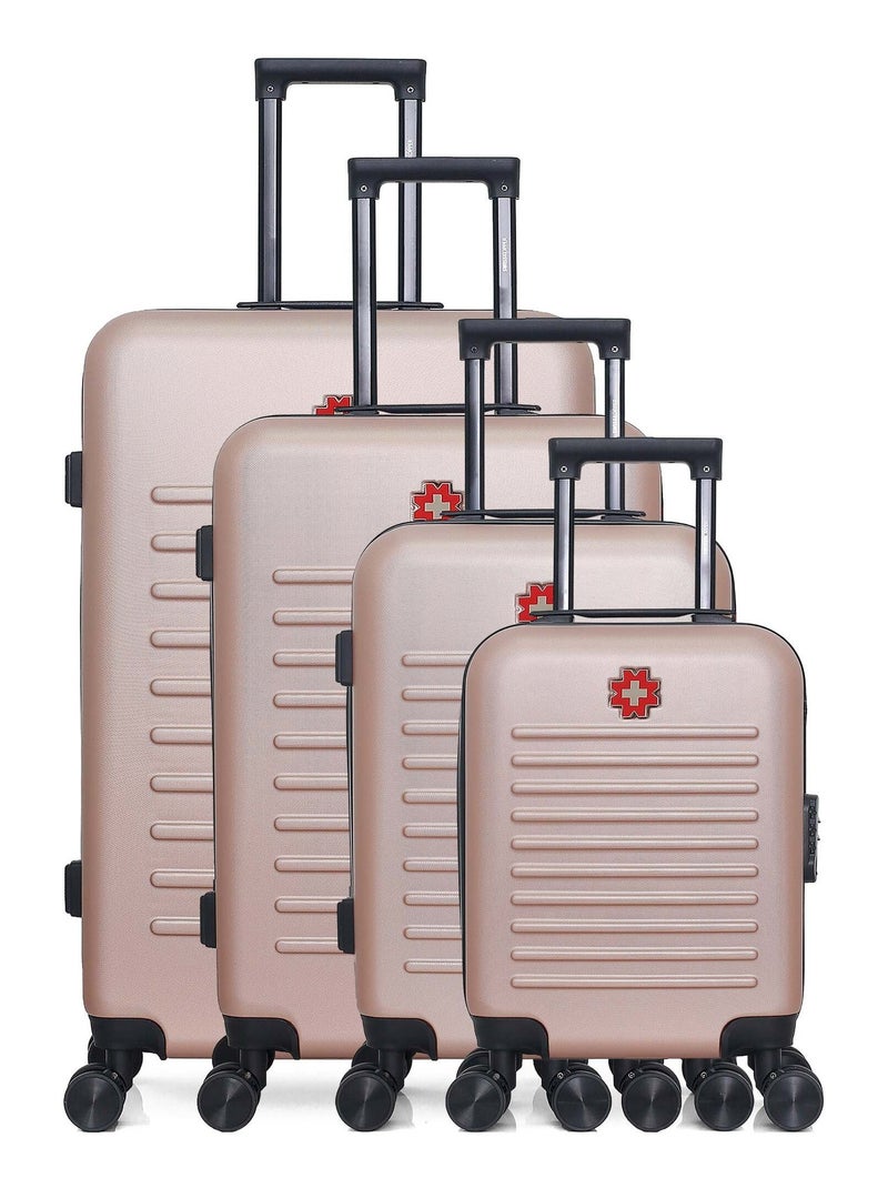 SWISS KOPPER - Set de 4 Valises WIL-M 75 cm 4 Roues Rose clair - Kiabi