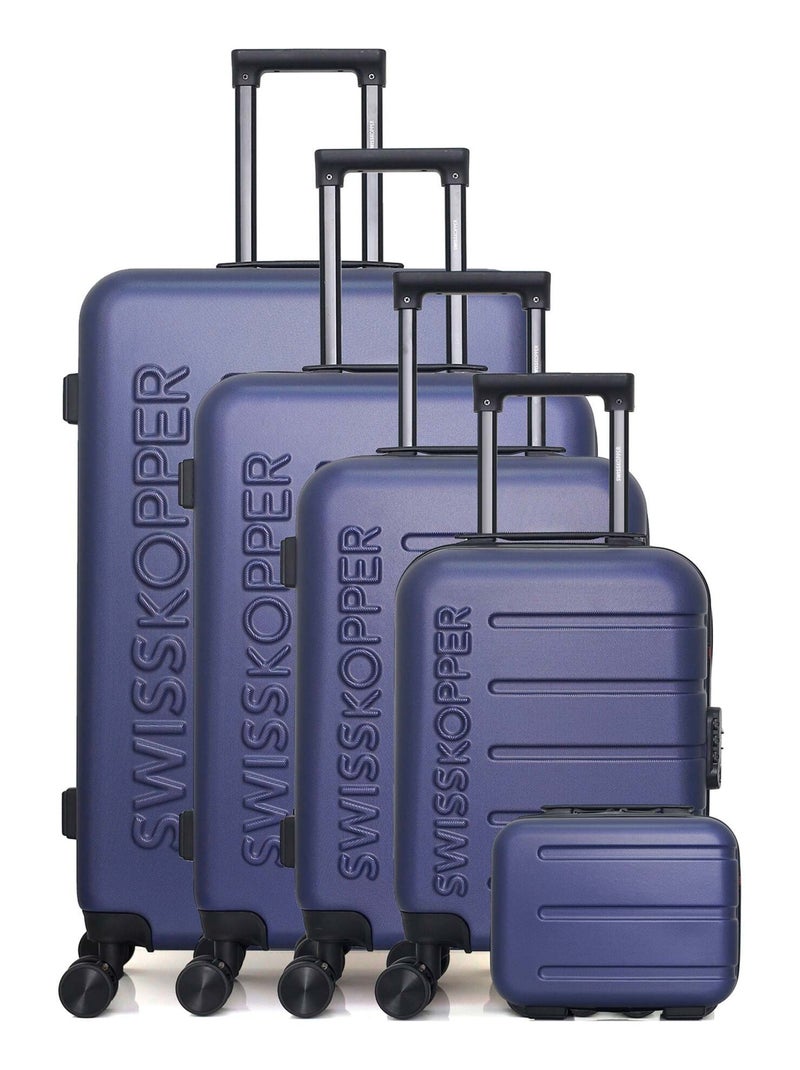 SWISS KOPPER - Set de 5 Valises AIGLE-U 75 cm 4 Roues Bleu marine - Kiabi