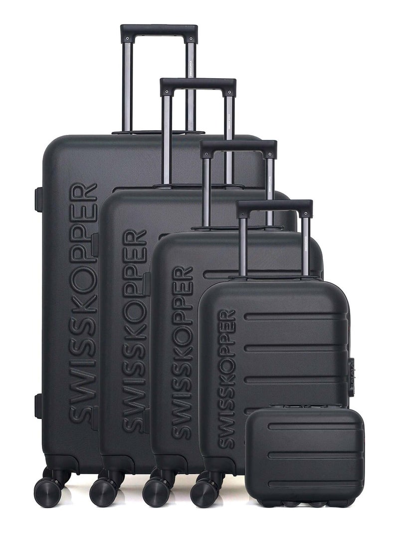 SWISS KOPPER - Set de 5 Valises AIGLE-U 75 cm 4 Roues Noir - Kiabi