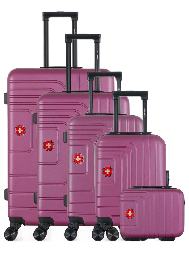 SWISS KOPPER - Set de 5 Valises RUTI-U 75 cm 4 Roues Violet prune - Kiabi