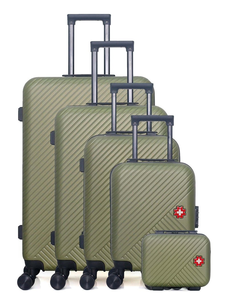 SWISS KOPPER - Set de 5 Valises SPIEZ-U 75 cm 4 Roues Vert kaki - Kiabi