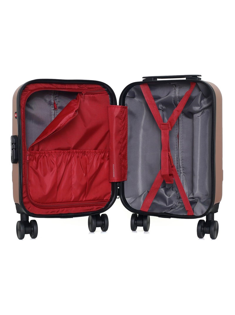 SWISS KOPPER - Valise Cabine XXS USTER 46 cm 4 Roues Rose Métal - Kiabi
