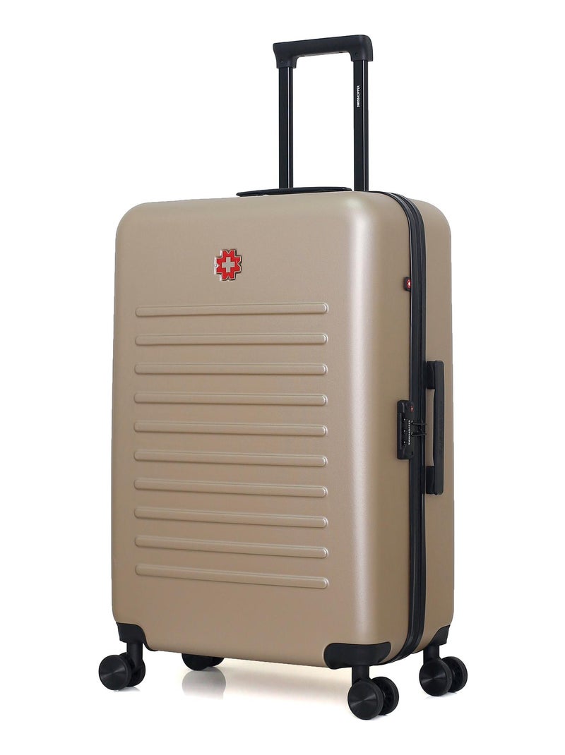 SWISS KOPPER - Valise Grand Format ABS WIL 4 Roues 75 cm Beige - Kiabi