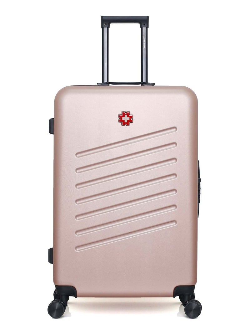 SWISS KOPPER - Valise Grand Format ABS ZURICH 4 Roues 75 cm Rose clair - Kiabi