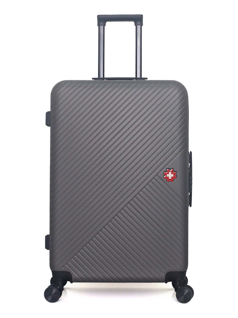 SWISS KOPPER - Valise Grand Format SPIEZ 75 cm 4 Roues Gris foncé - Kiabi