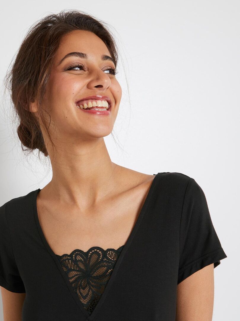 Haut Olivia Iontex – Manches Courtes 1/4 Zip – Noir Taille Petit – Occasion état Neuf