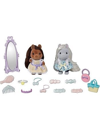 Sylvanian families - les amis poney et leurs kits de coiffure