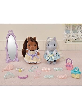 Sylvanian families - les amis poney et leurs kits de coiffure
