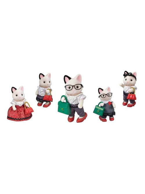 Sylvanian Families 5462 :  La valisette de mode et grande soeur chat bicolore - Kiabi