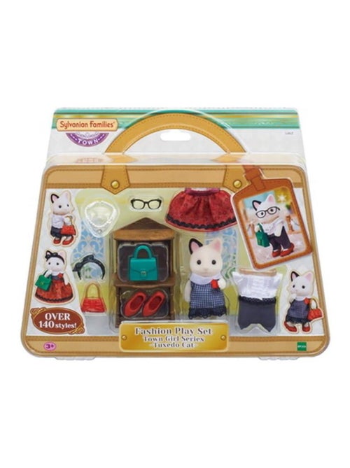 Sylvanian Families 5462 :  La valisette de mode et grande soeur chat bicolore - Kiabi