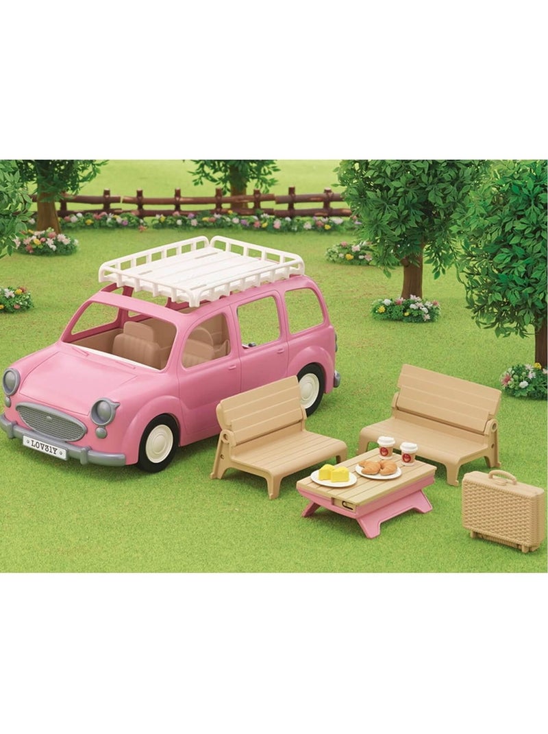 Sylvanian Families 5535 : Le monospace rose et set de pique-nique Rose - Kiabi