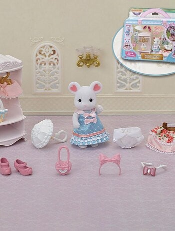 Sylvanian Families 5540 : La valisette de mode et grande soeur souris marshmallow
