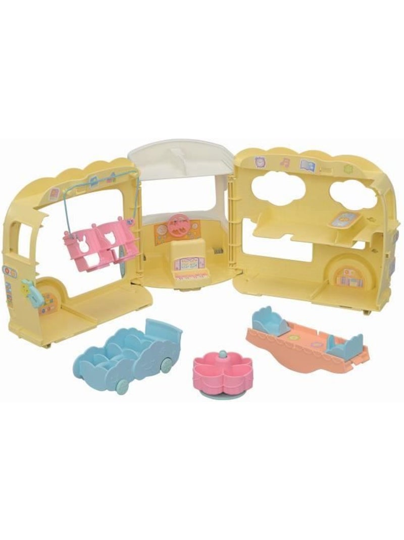 Sylvanian families 5744 - le bus et sa cour de récréation Jaune - Kiabi