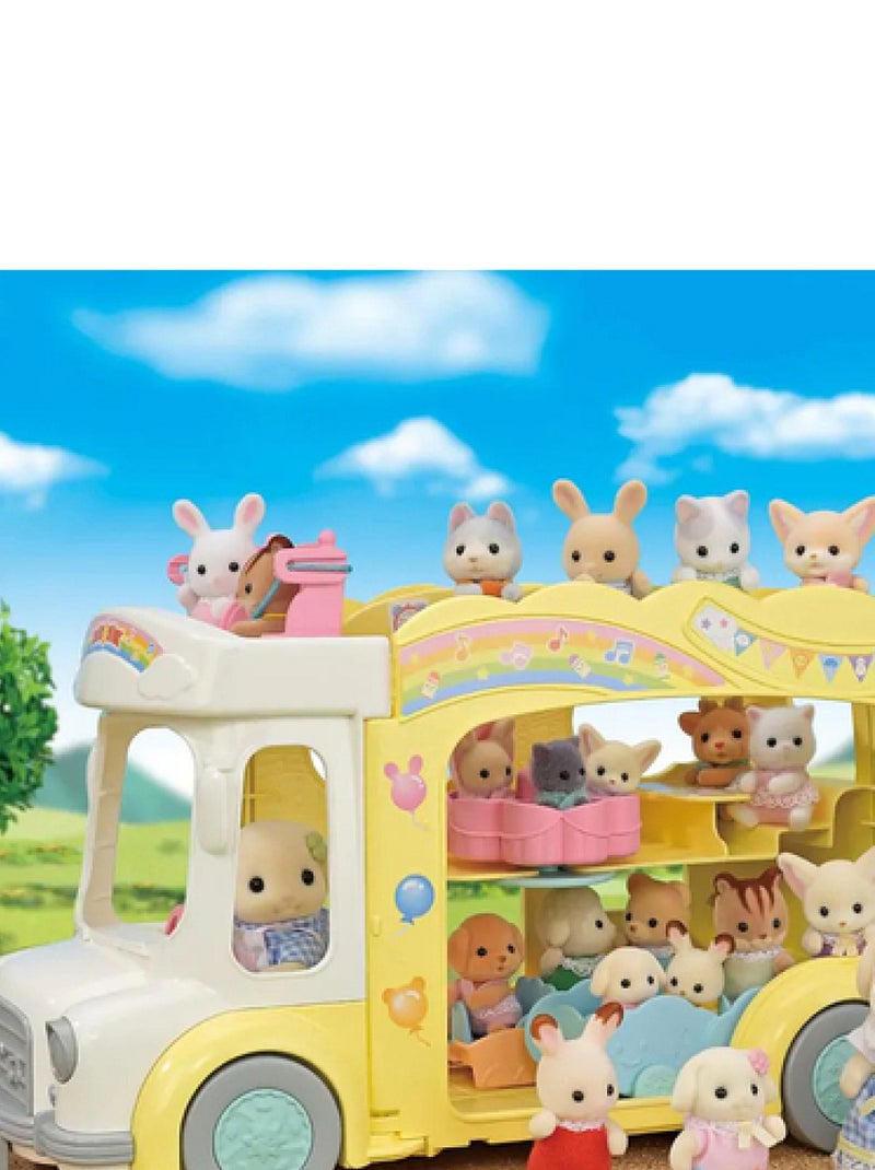 'Sylvanian Families' Le bus et sa cour de recreation Vert - Kiabi