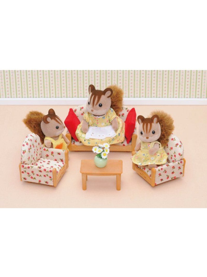 Sylvanian Family 2922 : Canapé / 2 fauteuils / table basse Beige - Kiabi