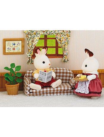 Sylvanian Family 5013 : Papa lapin chocolat avec son salon