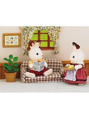 Sylvanian Family 5013 : Papa lapin chocolat avec son salon