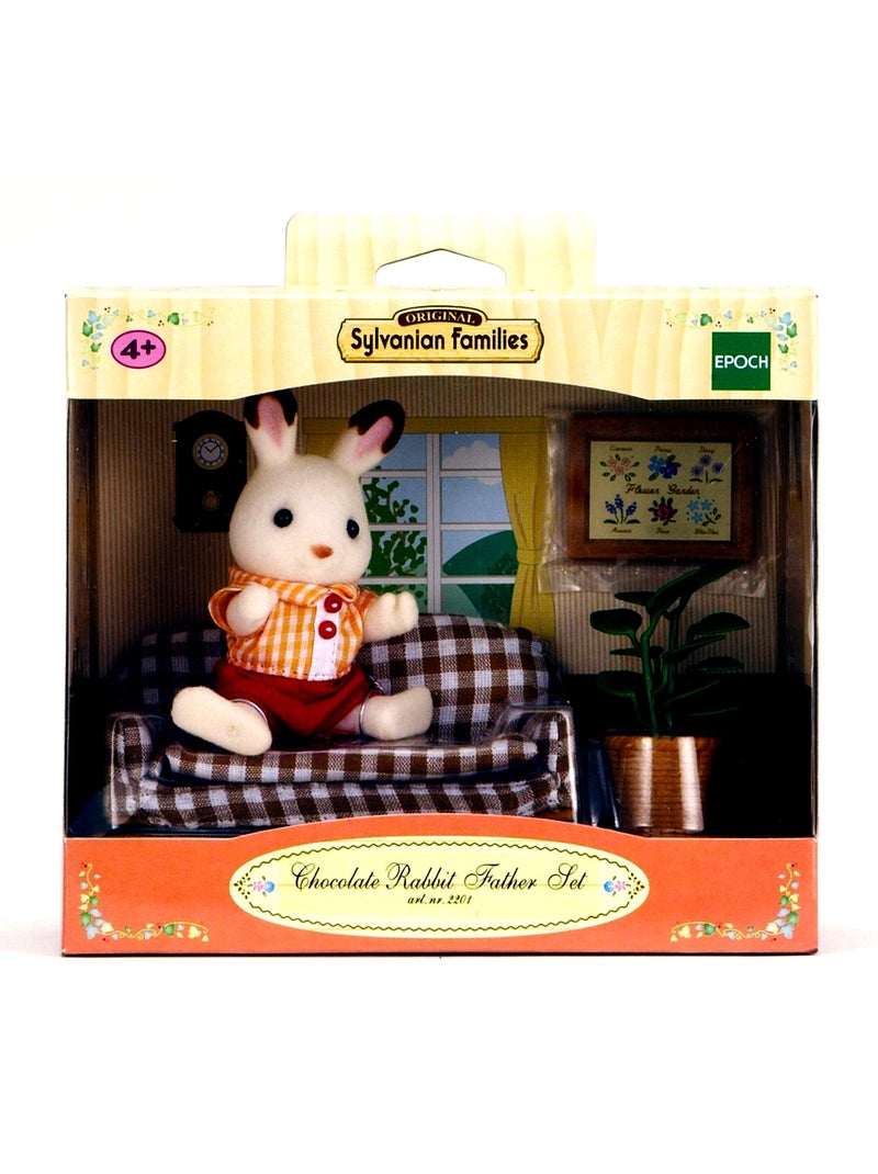 Sylvanian Family 5013 : Papa lapin chocolat avec son salon Multicolore - Kiabi