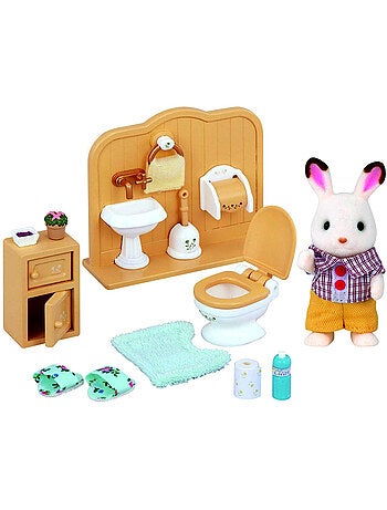 Sylvanian Family 5015 : Frère lapin chocolat aux toilettes