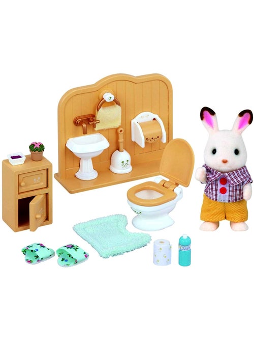 Sylvanian Family 5015 : Frère lapin chocolat aux toilettes - Kiabi